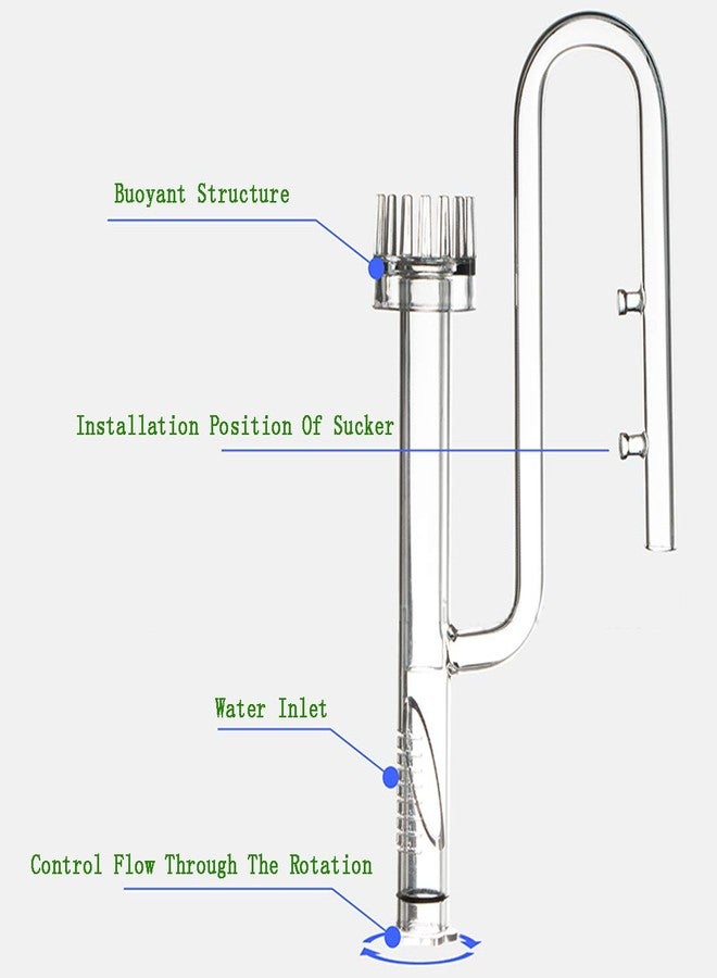 Hamiledyi Aquarium Glass Lily Pipe Set Lily Surface Skimmer Inflow and Lily Outflow for Aquarium Filter Tubing Freshwater Fish Planted Aquarium Tank - Image 2